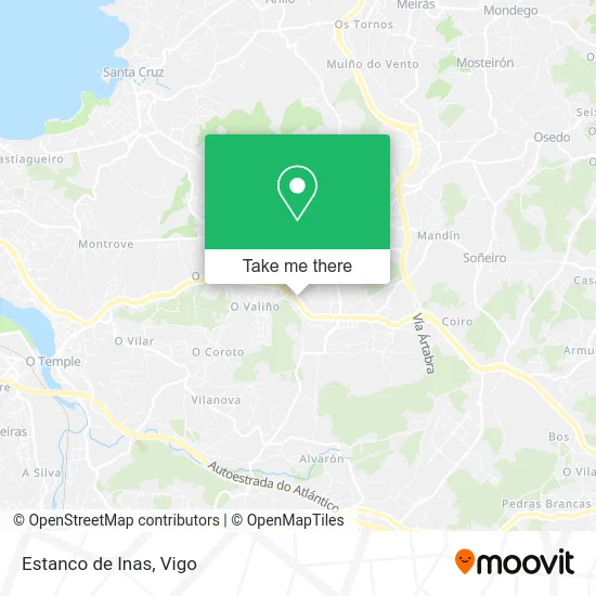 Estanco de Inas map