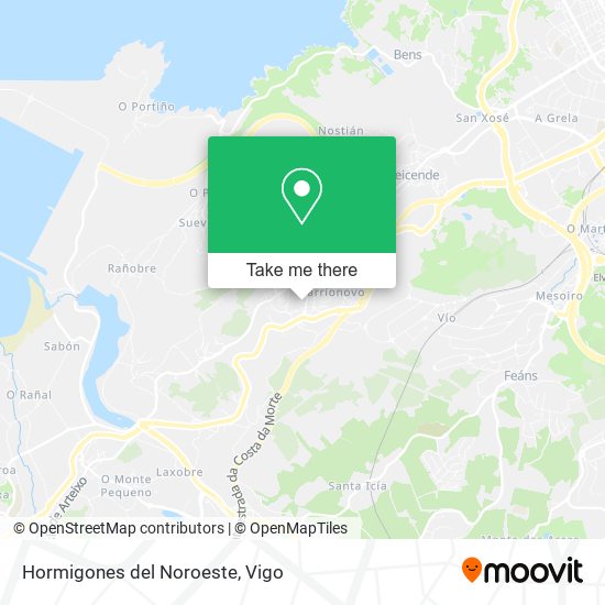 Hormigones del Noroeste map