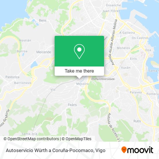 Autoservicio Würth a Coruña-Pocomaco map