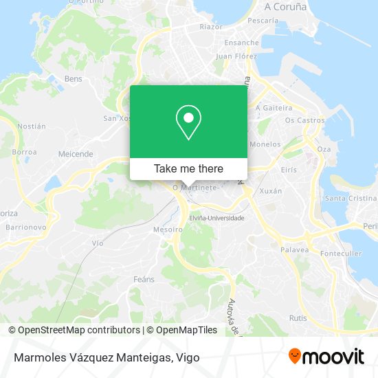 Marmoles Vázquez Manteigas map