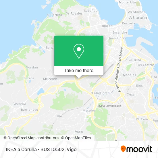 IKEA a Coruña - BUSTO502 map