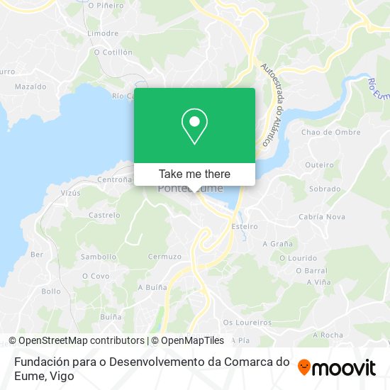 mapa Fundación para o Desenvolvemento da Comarca do Eume