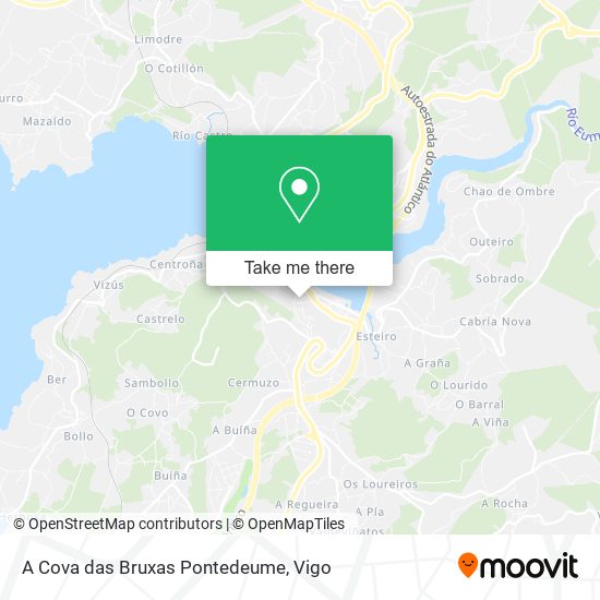 mapa A Cova das Bruxas Pontedeume