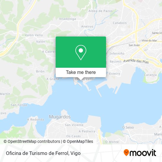 Oficina de Turismo de Ferrol map