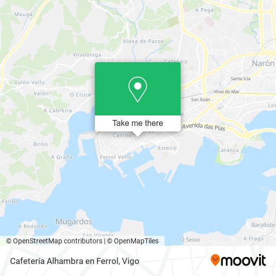 Cafetería Alhambra en Ferrol map