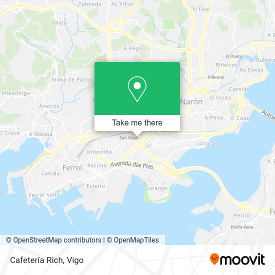 Cafetería Rich map