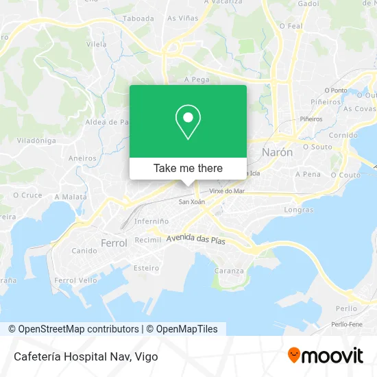 Cafetería Hospital Nav map
