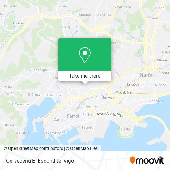 Cervecería El Escondite map