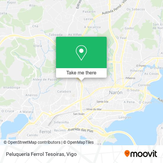 Peluquería Ferrol Tesoiras map