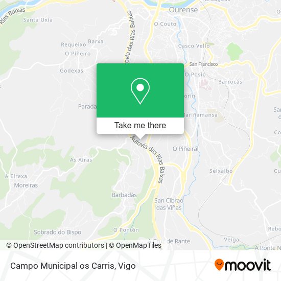 Campo Municipal os Carris map