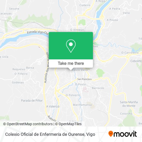 mapa Colexio Oficial de Enfermería de Ourense