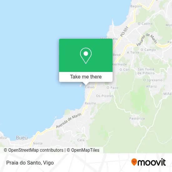Praia do Santo map