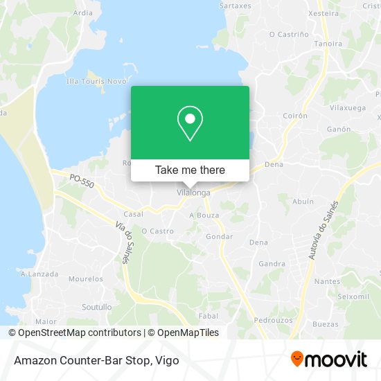 mapa Amazon Counter-Bar Stop