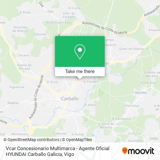 Vcar Concesionario Multimarca - Agente Oficial HYUNDAI Carballo Galicia map