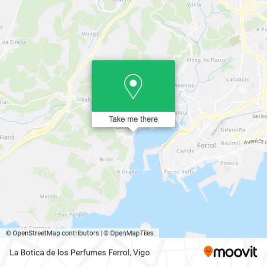 mapa La Botica de los Perfumes Ferrol