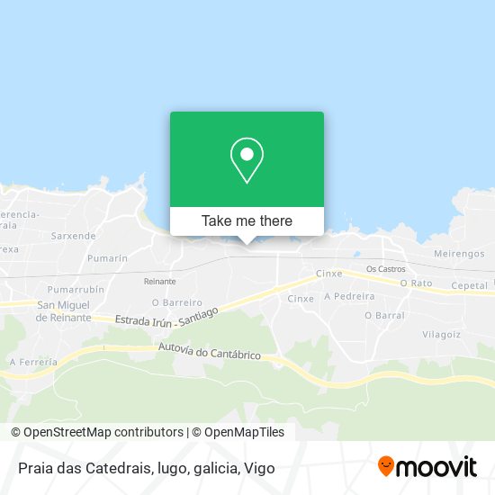 Praia das Catedrais, lugo, galicia map