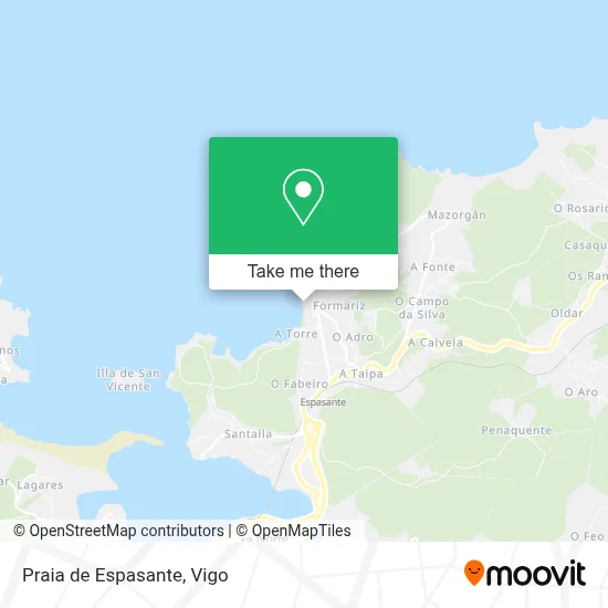 Praia de Espasante map