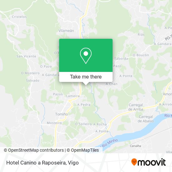 Hotel Canino a Raposeira map