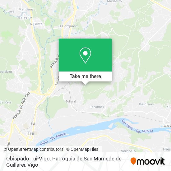 mapa Obispado Tui-Vigo. Parroquia de San Mamede de Guillarei