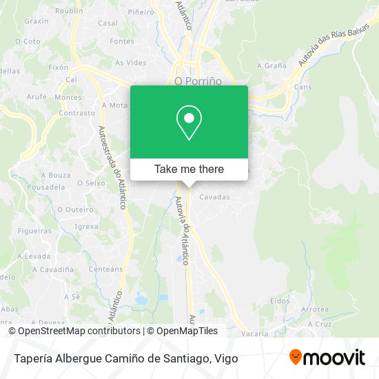 mapa Tapería Albergue Camiño de Santiago