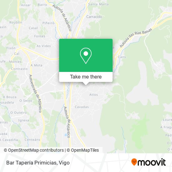 Bar Tapería Primicias map