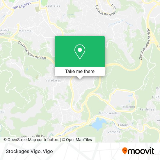 Stockages Vigo map