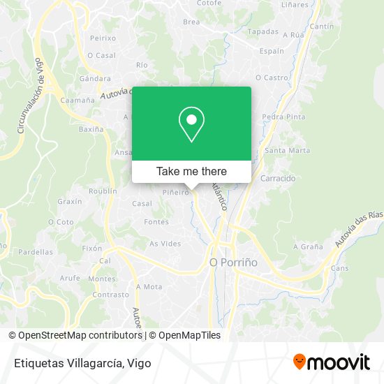 Etiquetas Villagarcía map