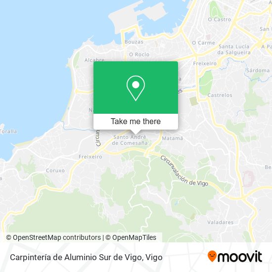 Carpintería de Aluminio Sur de Vigo map