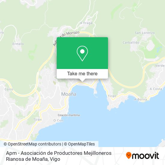 mapa Apm - Asociación de Productores Mejilloneros Rianosa de Moaña