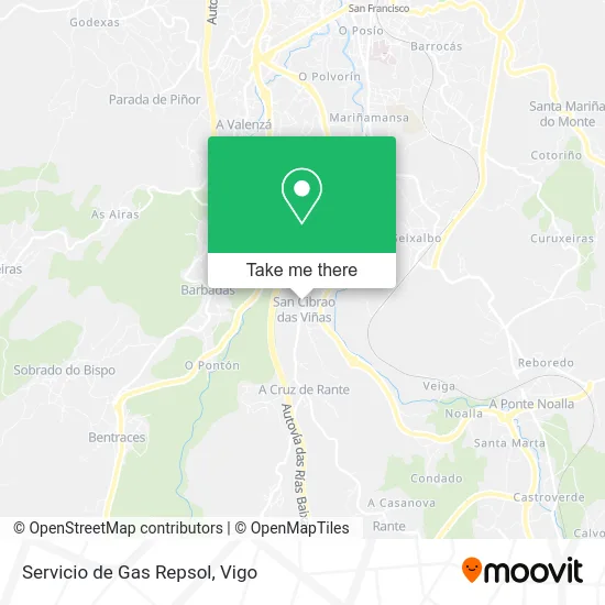 Servicio de Gas Repsol map