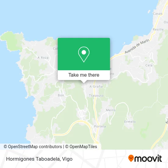 Hormigones Taboadela map