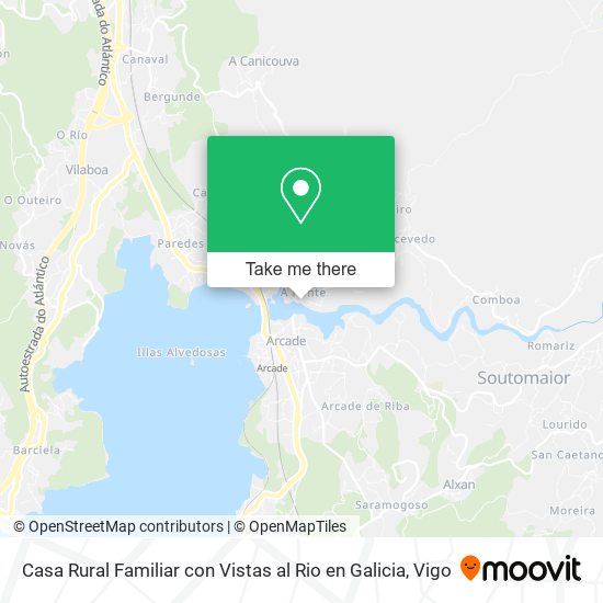 mapa Casa Rural Familiar con Vistas al Rio en Galicia