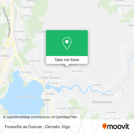 Furancho as Cuncas - Cerrado map