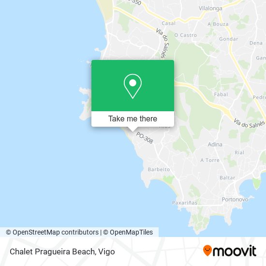 Chalet Pragueira Beach map