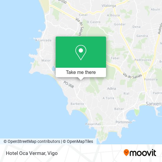 Hotel Oca Vermar map