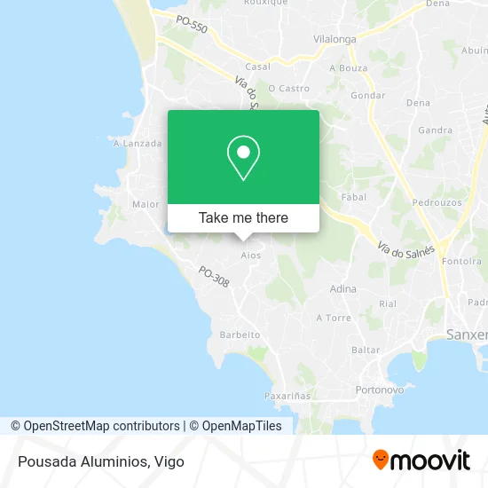 Pousada Aluminios map