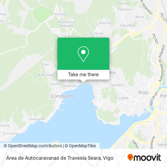 mapa Área de Autocaravanas de Travesía Seara