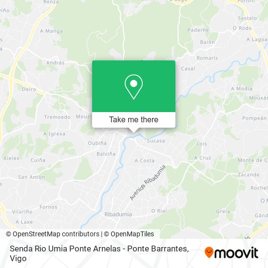 Senda Rio Umia Ponte Arnelas - Ponte Barrantes map
