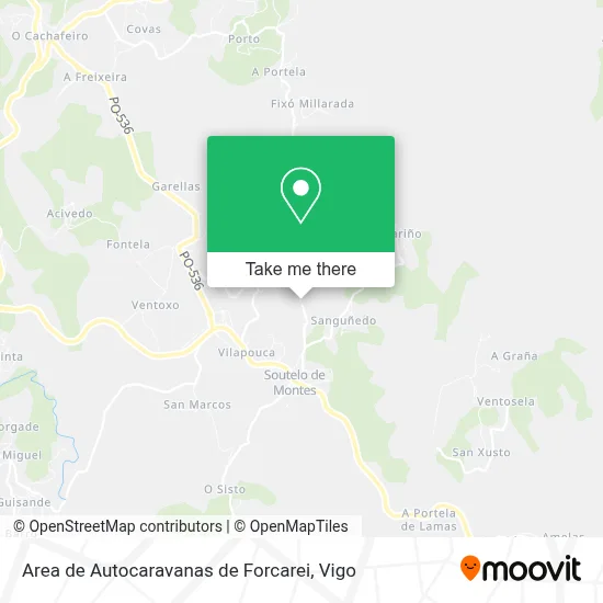 Area de Autocaravanas de Forcarei map