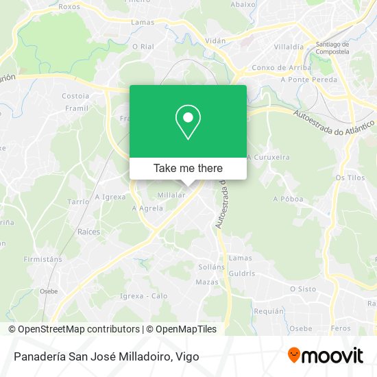 Panadería San José Milladoiro map