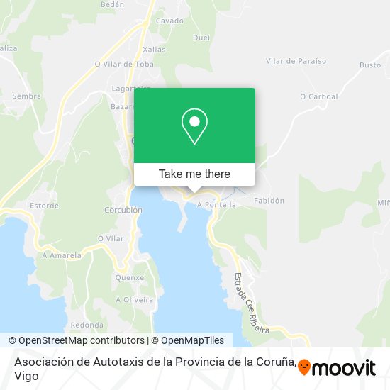 mapa Asociación de Autotaxis de la Provincia de la Coruña