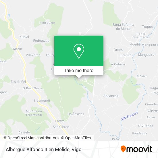 Albergue Alfonso II en Melide map