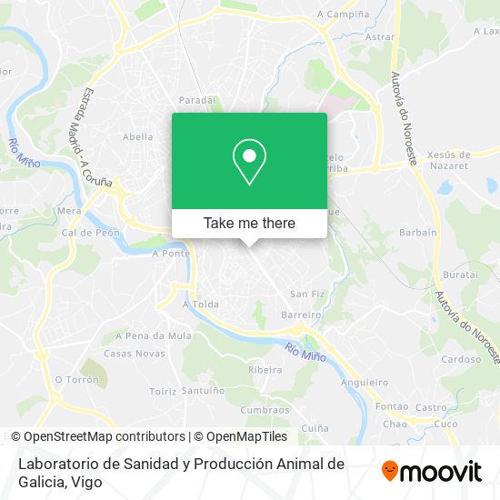 mapa Laboratorio de Sanidad y Producción Animal de Galicia