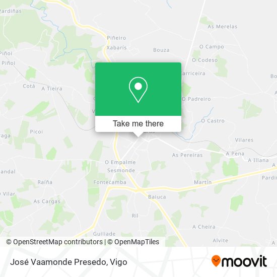 José Vaamonde Presedo map