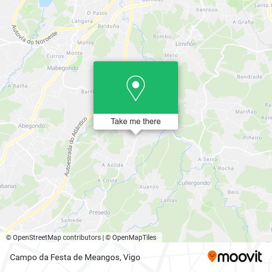 Campo da Festa de Meangos map