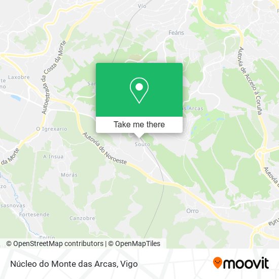 mapa Núcleo do Monte das Arcas