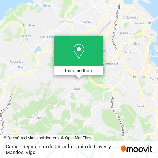 Gama - Reparación de Calzado Copia de Llaves y Mandos map