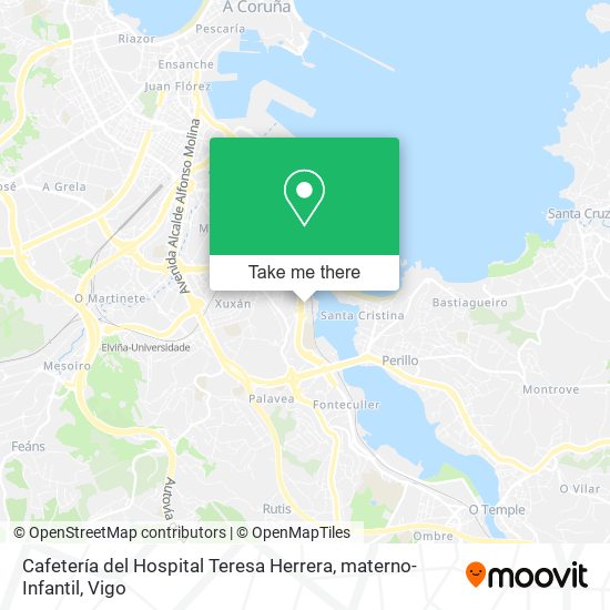 Cafetería del Hospital Teresa Herrera, materno-Infantil map