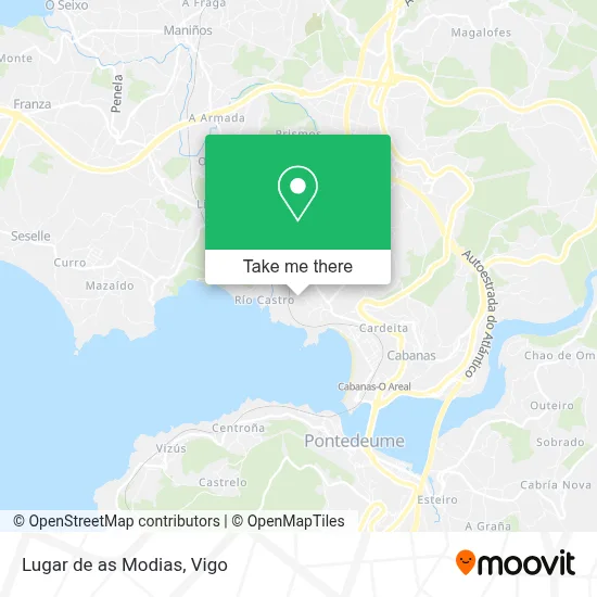 Lugar de as Modias map