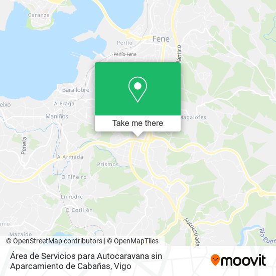 Área de Servicios para Autocaravana sin Aparcamiento de Cabañas map
